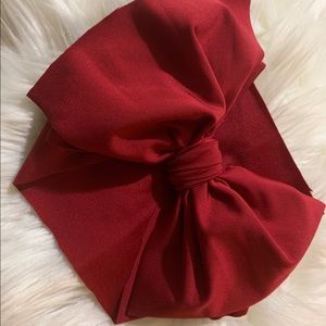 Handmade crimson color headband wrap
